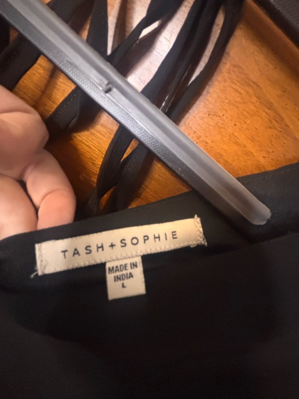 Tash and Sophie Cold-Shoulder V-Neck Mini Dress in Black - Picture 6 of 6